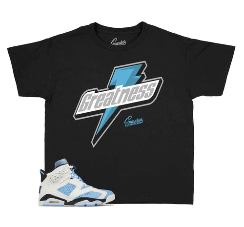 Kids Jordan 6 university blue sneaker tees