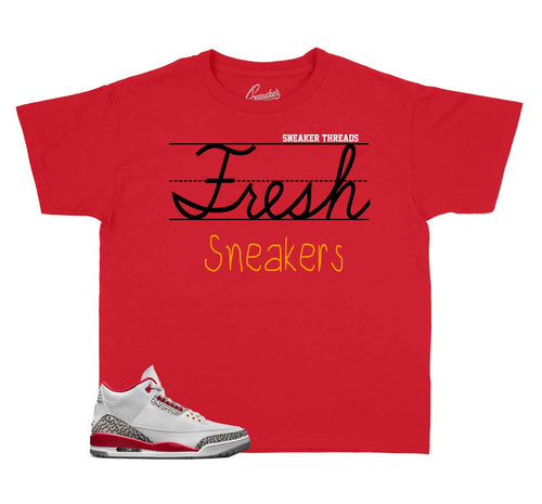 Kids Sneaker tees | Jordan 3 Cardinal Red