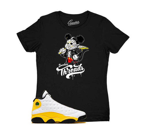 Ladies Jordan 13 del sol sneaker tees and outfits