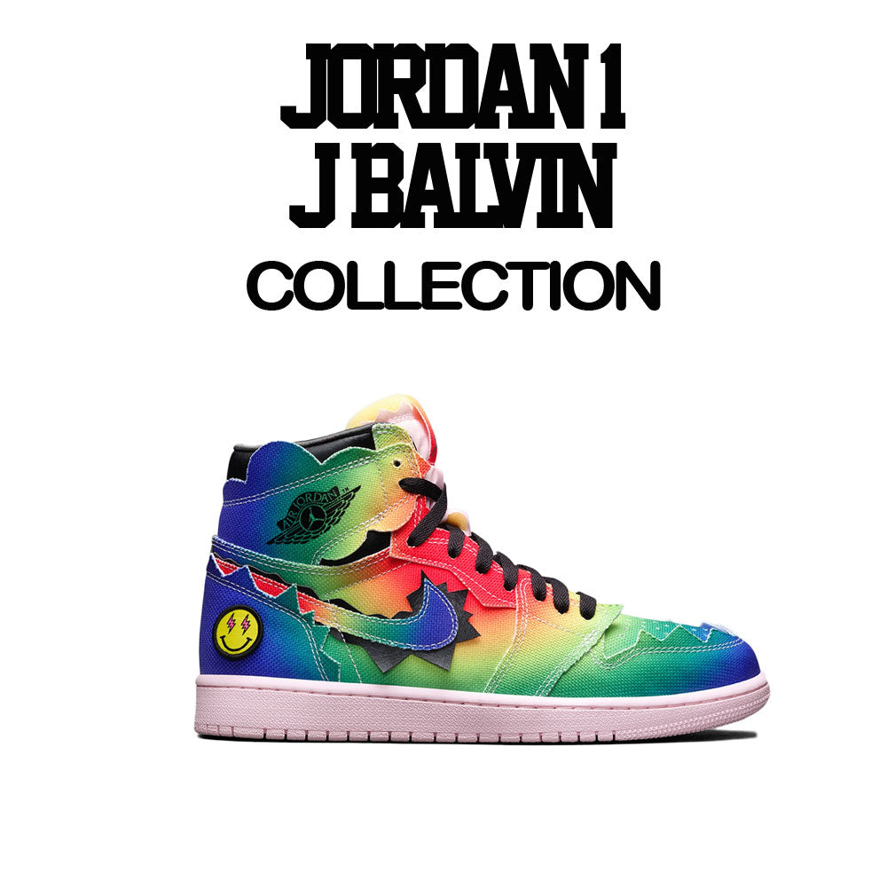 Jordan 1 sneaker tees match J Balvin Retro 1s shoes perfectly.
