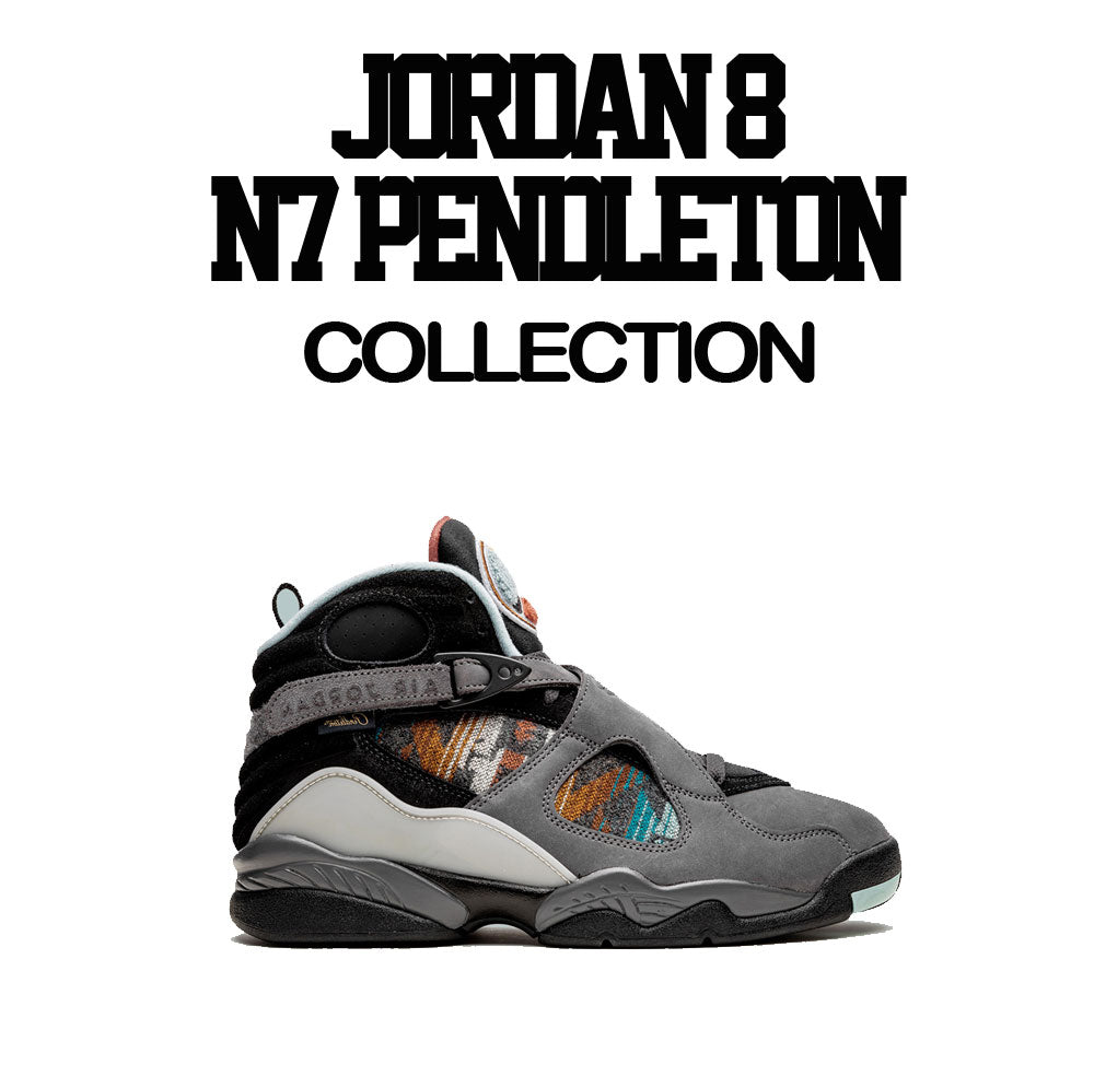 Jordan 8 N7 Pendleton sneaker has matching t shirt collection for