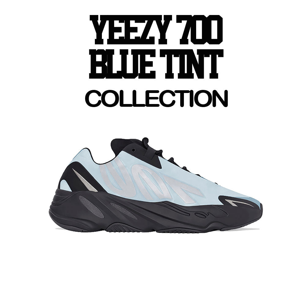 adidas gazelle silver green womens Yeezy 700 MNVN Blue Tint Sneaker Tees Match Yeezy Blue Tint 700 S / White