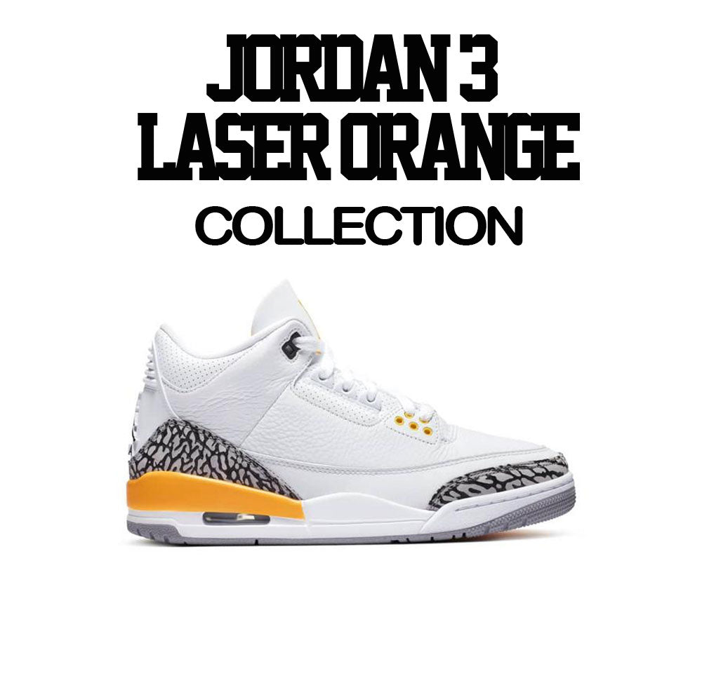 Laser Orange Jordan 3 sneaker collection matching with guys clothing