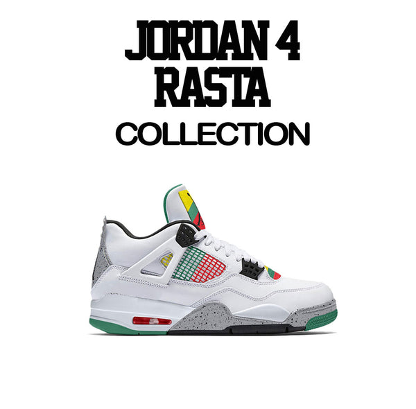 Shirt Collection matching with guys sneaker collection Jordan 4 rasta
