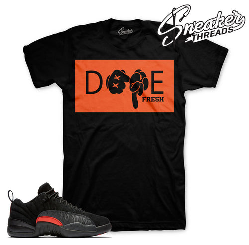 Match Jordan 12 max orange tees retro 12 sneaker shirts.