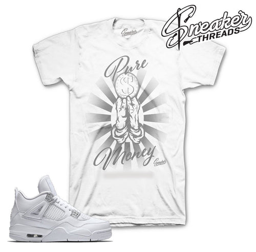 Jordan 4 pure money tees match retro 4 sneaker match t-shirts.