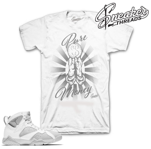Jordan 7 pure money tees match retro 7's sneaker tees.