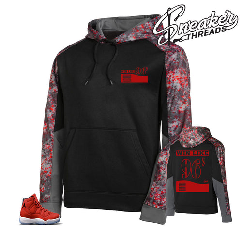The best hoodies to match Jordan 11 win like 96 gym red shoes.