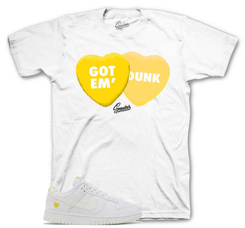 Dunk Low Yellow Heart Candy Hearts Shirt