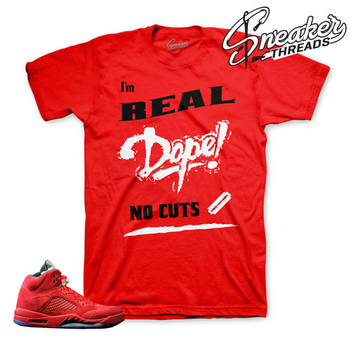 Red suede Jordan 5 t shirts match retro 5 red suede.