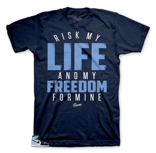 Jordan 1 UNC patent leather shoes matching tee shirt designed too match Jordan unc patent 