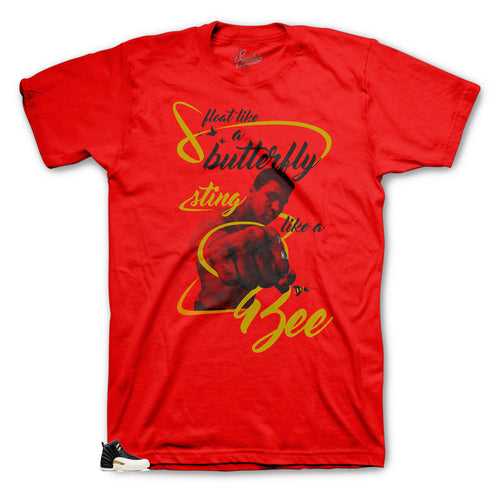 Chinese New Year Sneaker Jordan 12s has matching shirt made to match the sneaker Jordan 12s