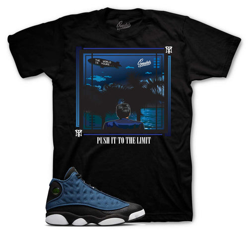 Jordan 13 navy sneaker tees and brave blue AJ13 Outfits | haters Shirt