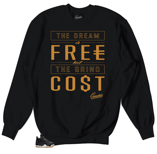 Retro sneaker Jordan 4 black gum match sweater collection designed to match Black Gum Jordan 4 Sneaker