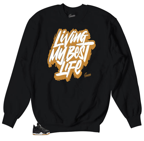 Jordan 4 black gum retro sneakers match crewneck sweater for Jordan 4 black gum 