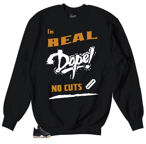 Sneaker Jordan 4 Retro black gum match sweater made for Jordan 4 Black gum sneakers