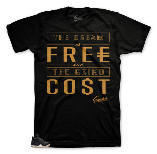 Retro sneaker Jordan 4 black gum shoes matches tee collection for shoe Jordan 4 black gum.