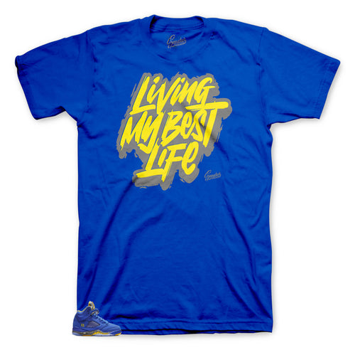 retro JOrdan 5 Revers Laney sneaker matches tees collection designed for Laney Jordan 5 collection