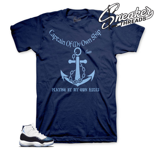 Midnight navy 11 shirts match Jordan 11 win like 82 shoes.
