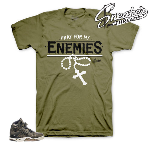 Heiress Jordan 5 shirts match retro 5 camo GS sneaker tees.