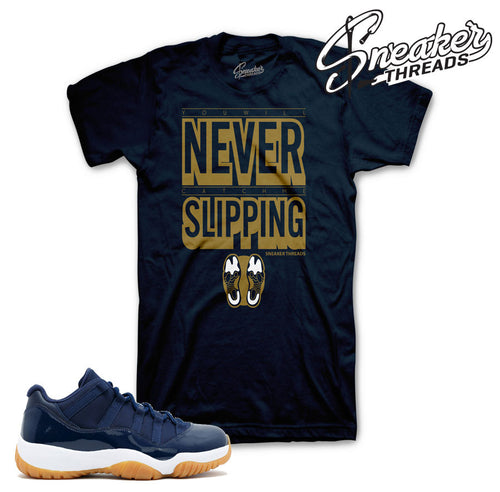 Shirts match Jordan 11 navy retro 11 navy gum sneaker tees.