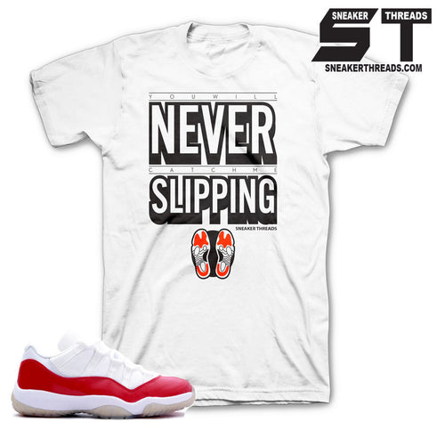Shirts match Jordan 11 varsity red retro 11 low varsity red tees.