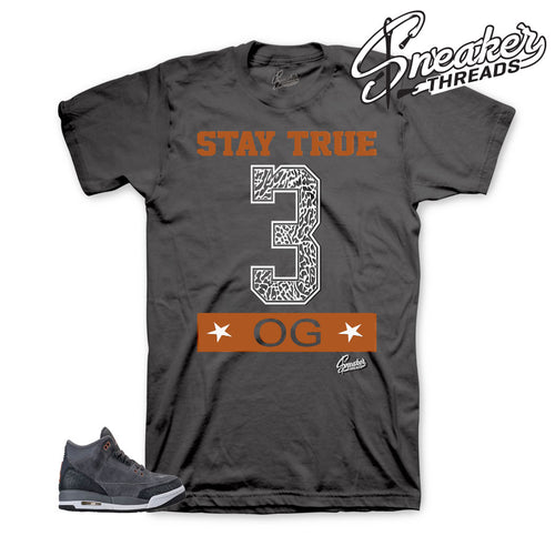 Anthracite Jordan 3 shirts match retro 3's GS sneaker tees.