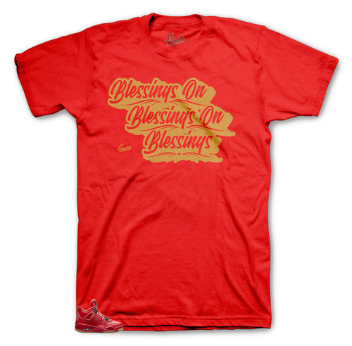 Jordan 4 singles day shirts to match shoes  | Fired red 4 sneaker tee match