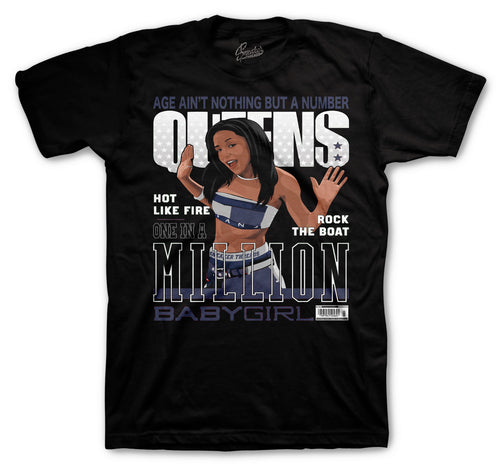 Retro 3 Midnight Navy Baby Girl Shirt