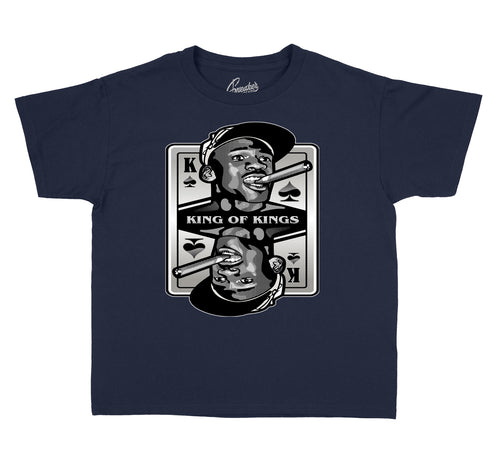 T shirt collection for kids made to match the Jordan 3 midnight navy sneaker collection 