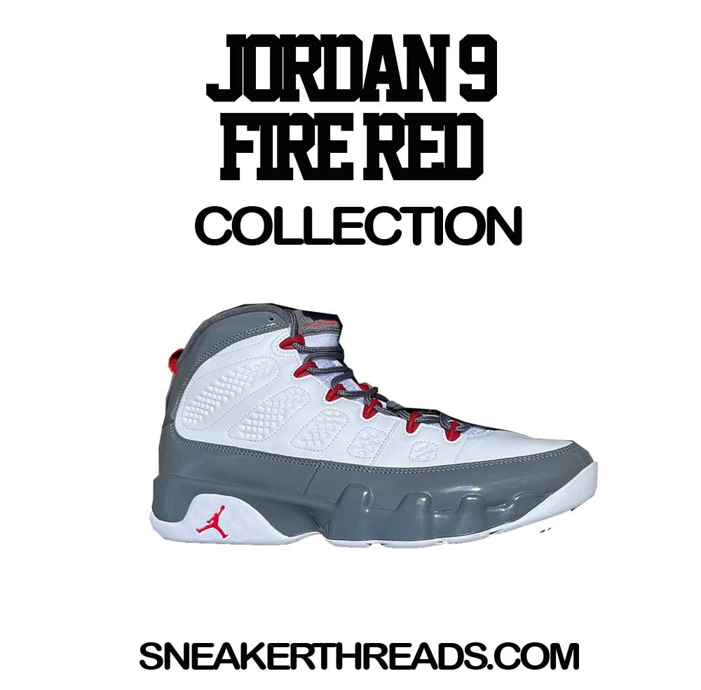 Sneaker Tees Match Jordan 9 fire red cool grey