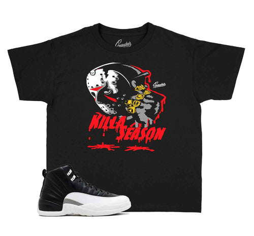 Kids Jordan 12 playoff sneaker tees