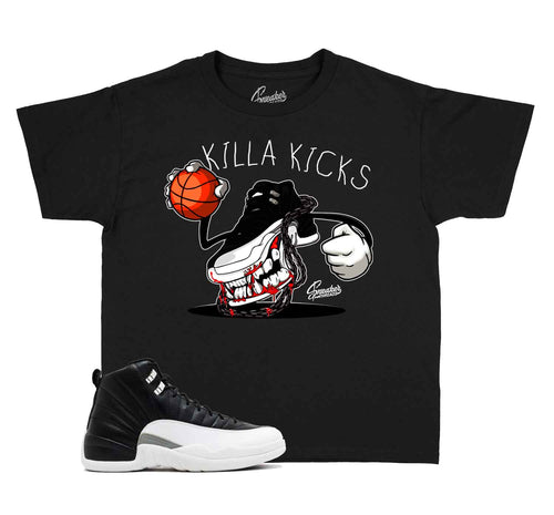 Kids Jordan 12 playoff sneaker tees