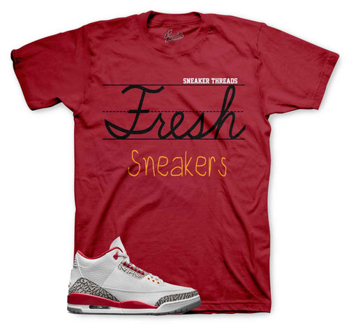 Sneaker Tees & Matching Shirts. Jordan 3 Cardinal Red Fresh sneakers
