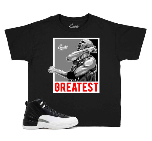 Kids Jordan 12 playoff sneaker tees