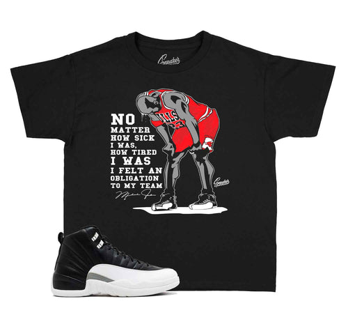 Kids Jordan 12 playoff sneaker tees