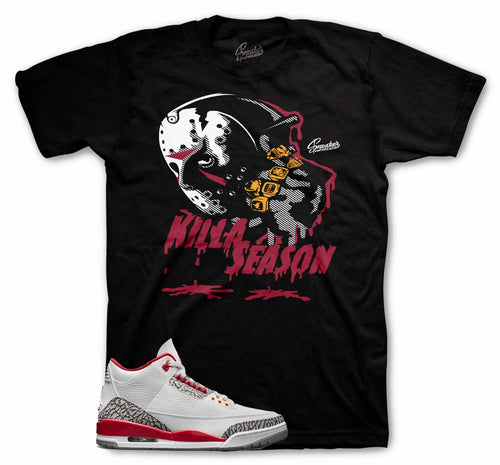 Jordan 3 Cardinal Red Jason Sneaker Tees
