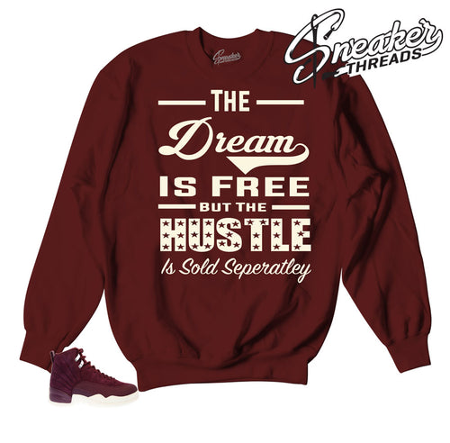 Jordan 12 bordeaux sweaters | Crewnecks match retro 12 shoes.