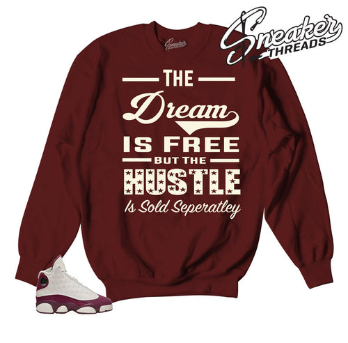 Sweater match Jordan 13 bordeaux sail sweaters retro 13 bordeaux shoes.