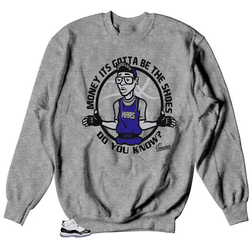 Jordan 11's Concords sneakers made to match crew neck | Sneakers matching sweaters