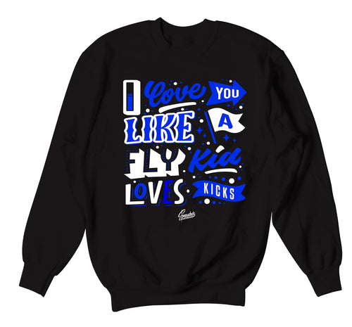 Crewneck sweater collection created to match the Jordan 12 game royal