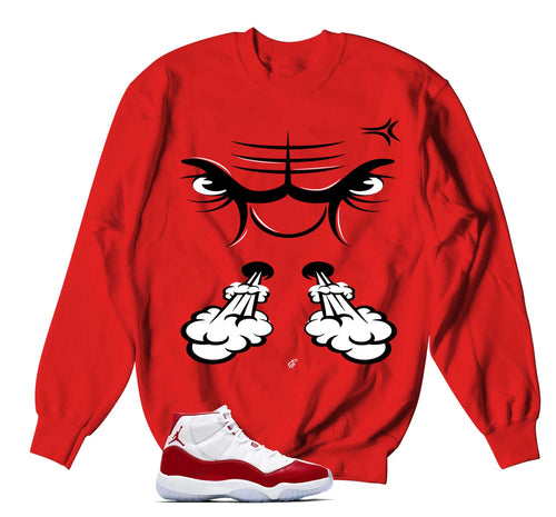 Retro 11 Cherry Raging Face Sweater