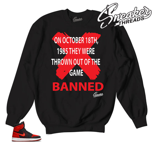 Jordan 1 flyknit sweater match retro 1 banned sneaker crewnecks.