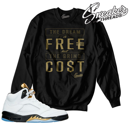 Jordan 5 gold tongue sweaters match retro 5 olympic gold crew.