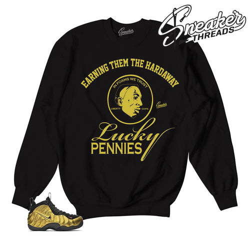 Heaven cent foam sweaters match | Foamposite metallic gold sweaters.