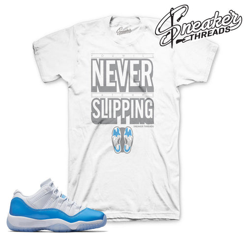 Tees match Jordan 11 low columbia retro 11 UNC Tees shirts.