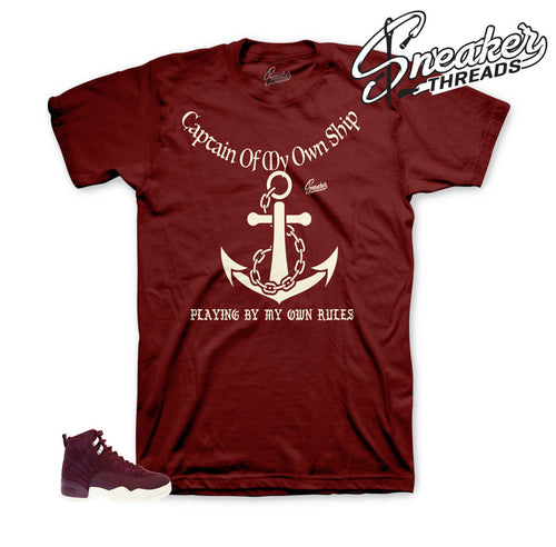 Bordeaux Jordan 12 tees match retro 12' clothing match.