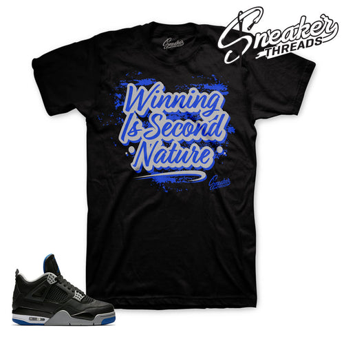 Jordan 4 alternate motorsport royal shirt match shoes.