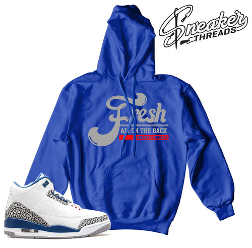 Match Jordan 3 true blue hoodies retro 3's true blue hoody.