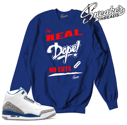 True blue retro 3 sweaters match jordan 3 clothing.